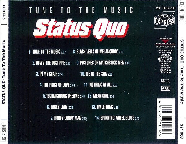 Status Quo - Tune to the Music (1992 German CD) NM