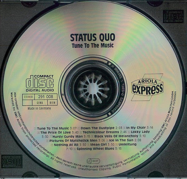 Status Quo - Tune to the Music (1992 German CD) NM