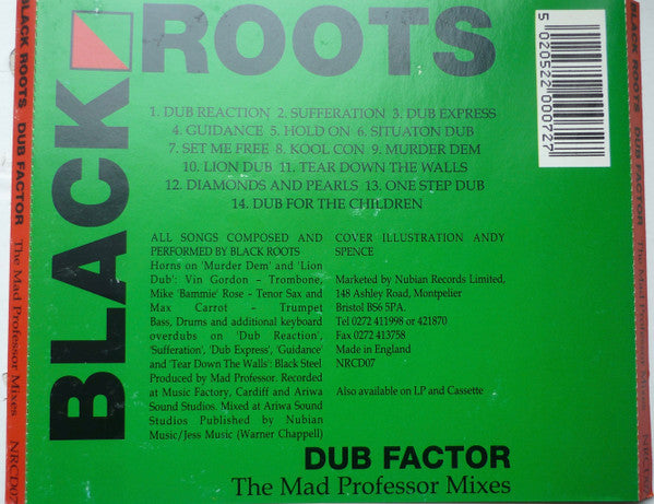 Black Roots - Dub Factor ~ Mad Professor Mixes (1991 CD) VG+