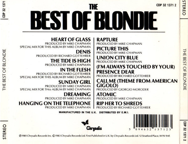 Blondie - The Best of Blondie (UK 1985 CD) NM