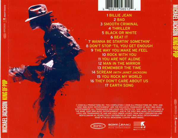 Michael Jackson - King of Pop (2008 UK Edition CD) Mint