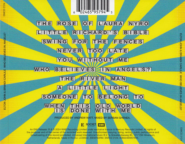 Elton John & Brandi Carlile - Who Believes in Angels? (2025 CD) Mint
