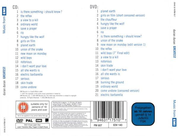 Duran Duran - Greatest (2018 CD + DVD) NM