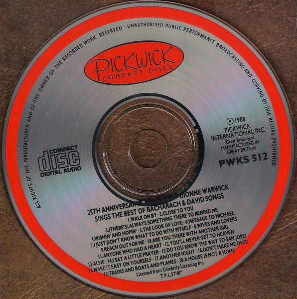 Dionne Warwick - 25th Anniversary Collection (1988 CD) NM