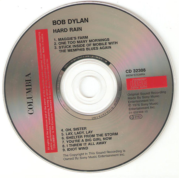 Bob Dylan - Hard Rain (1991 CD) Mint