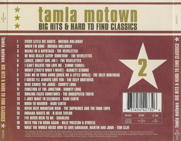 Various - Tamla Motown Big Hits & Hard to Find Classics Vol.2 (2000 CD) VG+