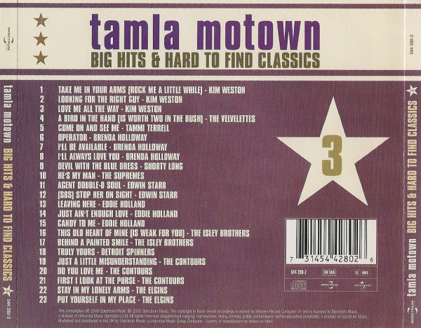 Various - Tamla Motown Big Hits & Hard to Find Classics Vol.3 (2000 CD) NM