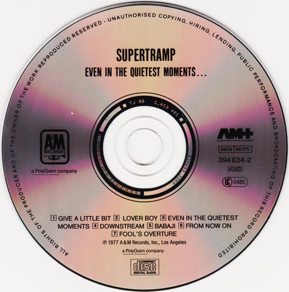 Supertramp - Even in the Quietest Moments (Audio master + CD) VG+