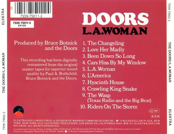 Doors - L.A Woman (1999 CD) VG+