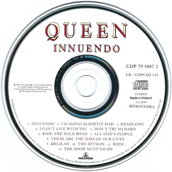 Queen - Innuendo (1991 EU CD) Mint