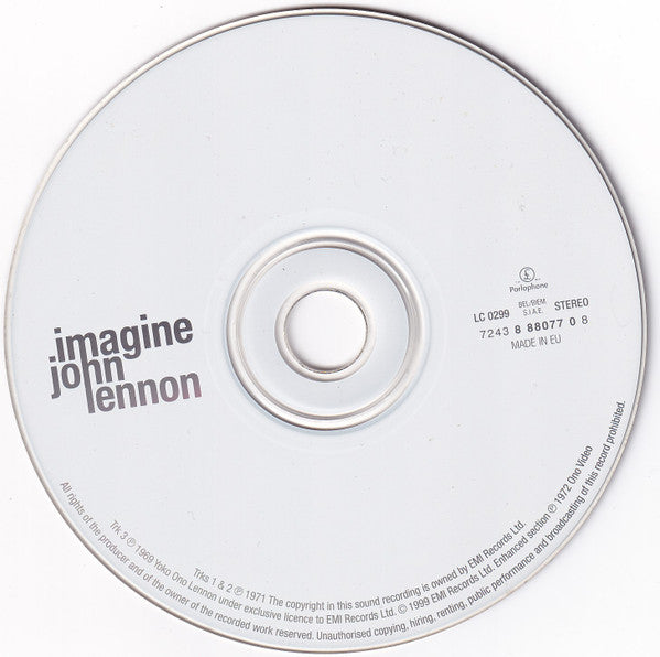John Lennon - Imagine (1999 Enhanced CD Single) Mint