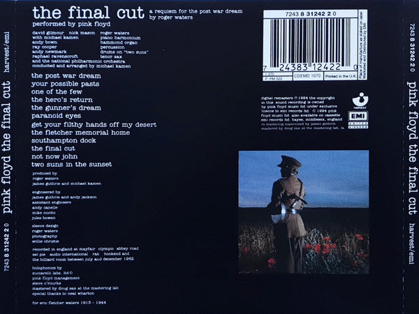 Pink Floyd - The Final Cut (1994 CD) VG+