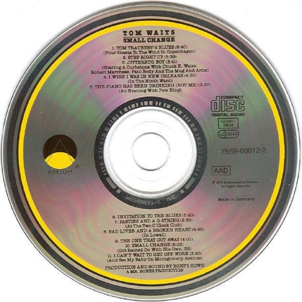 Tom Waits - Small Change (1997 CD) NM