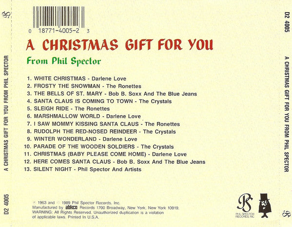 Phil Spector / Various - A Christmas Gift for you (1990 US CD) VG+