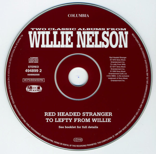 Willie Nelson - Red Headed Stranger / To Lefty.. (2 on 1 CD) NM