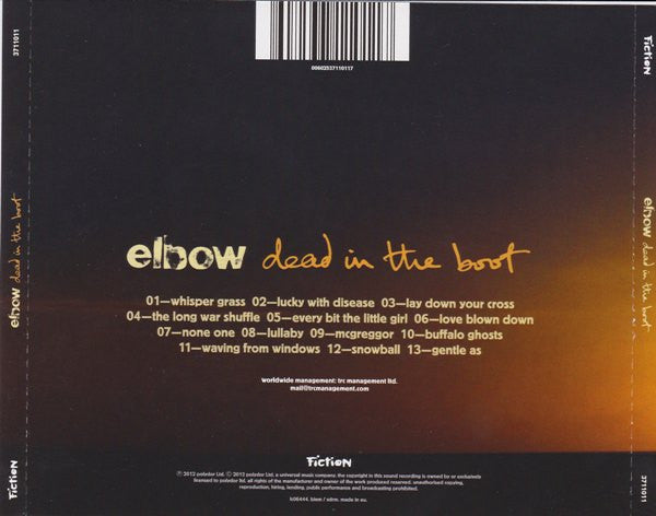 Elbow - Dead in the Boot (2012 CD) NM