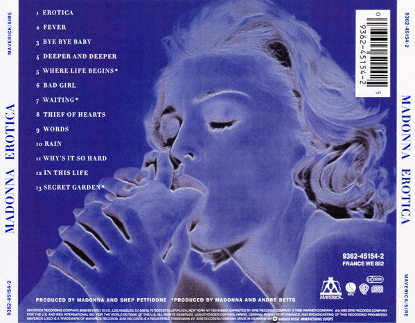 Madonna - Erotica (1992 CD) VG+