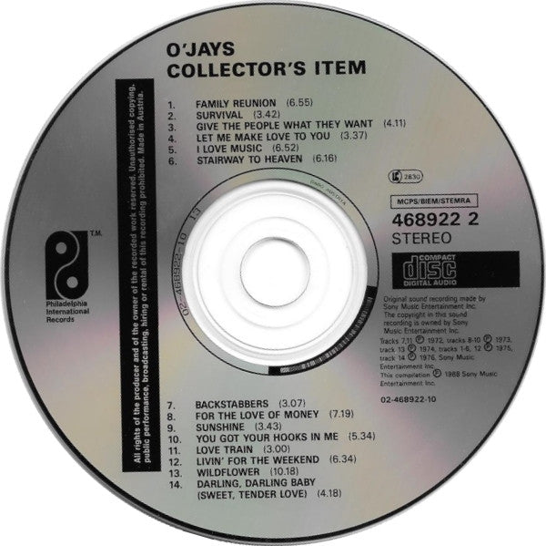 O'Jays - Collectors Items (1991 CD) NM