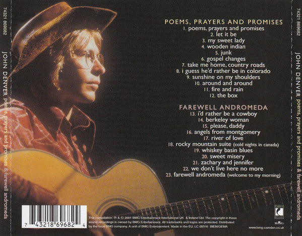 John Denver - Poems, Prayers and Promises / Farewell Andromeda (2001 CD) Mint