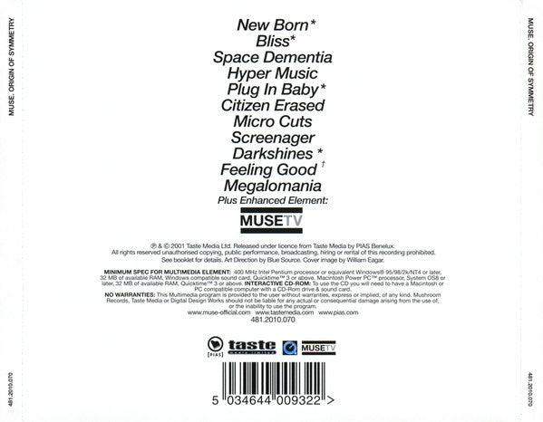Muse - Origins of Symmetry (2001 Benelux CD) NM