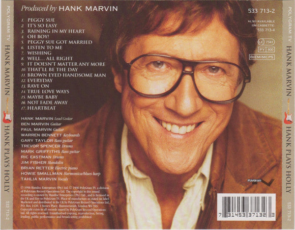 Hank Marvin - Hank Plays Holly (1996 CD) NM