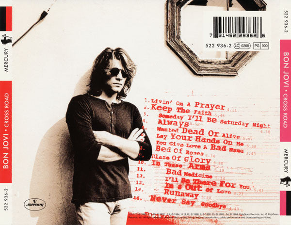 Bon Jovi - Best of ~ Crossroads (1994 CD) NM – Music CD (Studio