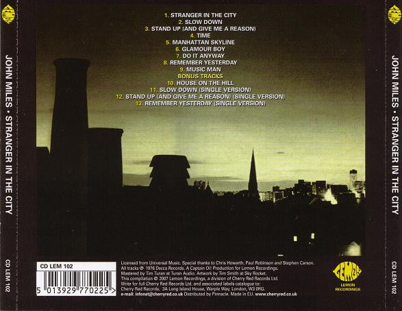 John Miles - Stranger in the City (2007 Remastered CD) VG+