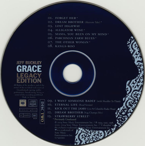 Jeff Buckley - Grace (2004 Legacy Edition 2 x CD + DVD) NM