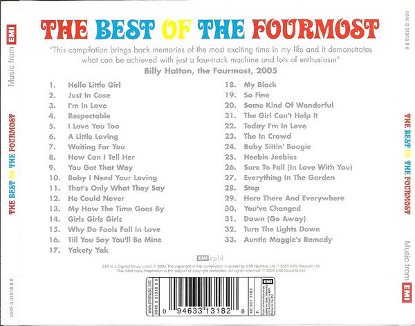 Fourmost - The Best Of The Fourmost (2005 CD) Mint