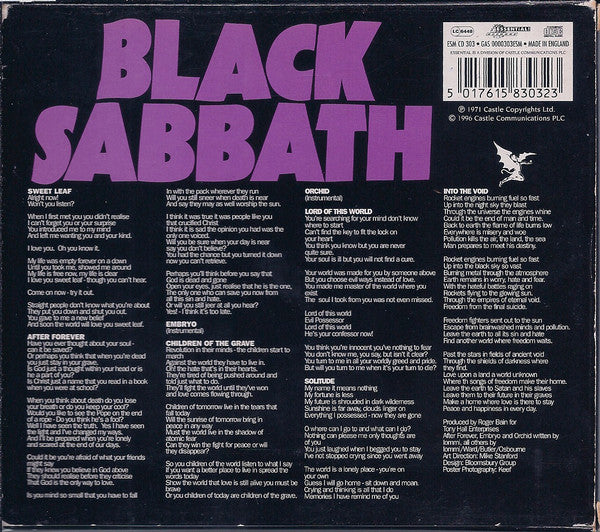 Black sabbath - Masters of Reality (1996 CD) NM