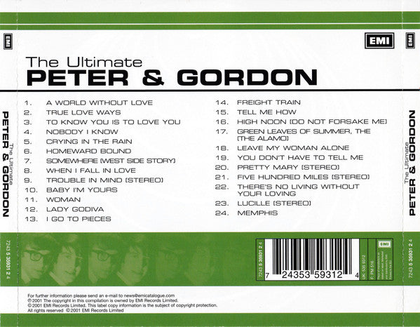 Peter & Gordon - The Ultimate (2001 CD) Mint