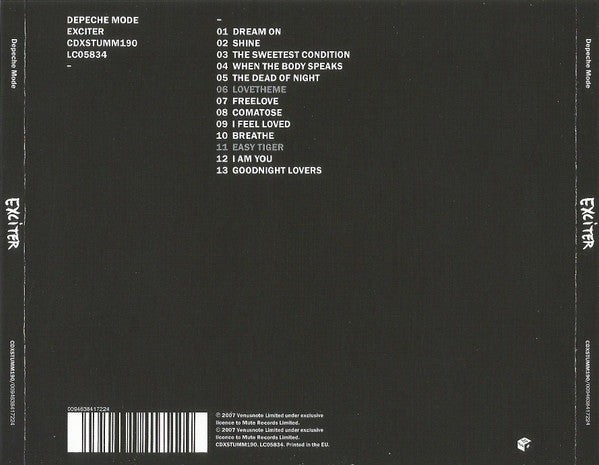 Depeche Mode - Exciter (2007 CD) NM