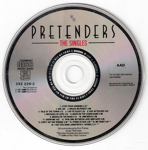 Pretenders - The Singles (1987 CD) VG+