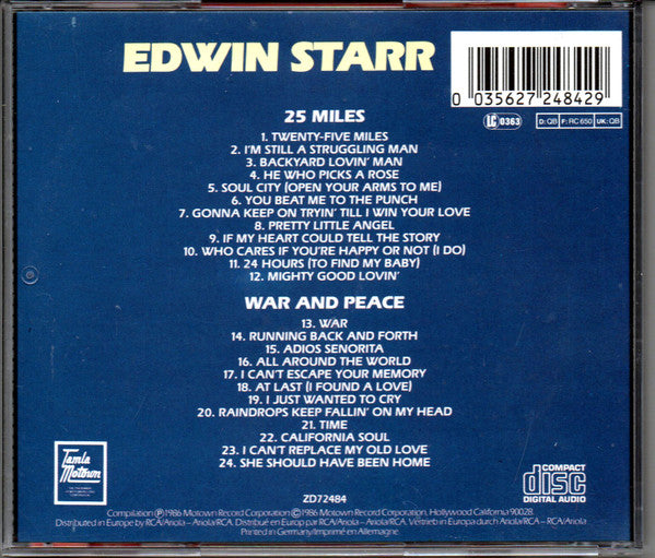 Edwin Starr - 25 Miles / War and Peace (1986 2 on 1 CD) VG+