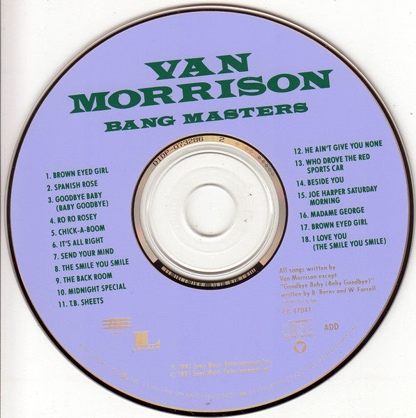 Van Morrison - Bang Masters (1991 US CD) Mint