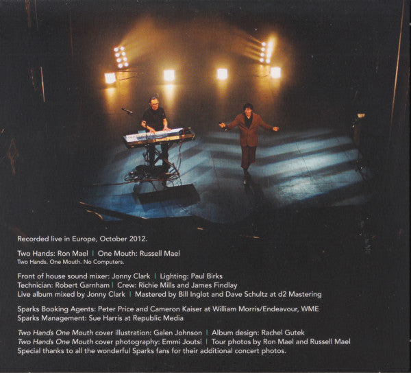 Sparks - Two Hands One Mouth [Live in Europe] (Rare 3013 DCD) NM