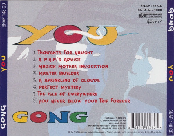 Gong - You (2003 CD) VG+