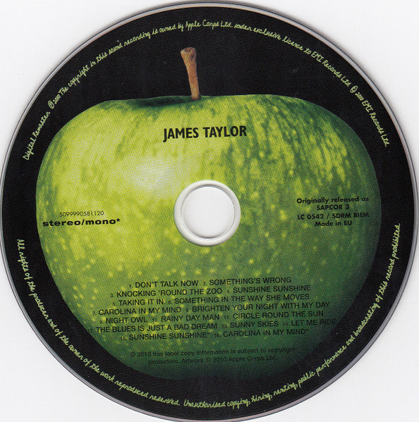 James Taylor - James Taylor (2010 Remastered & Bonus Apple CD) NM