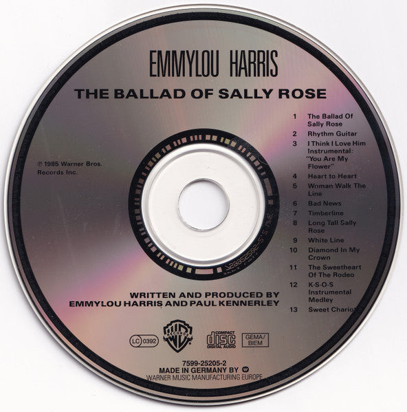 Emmylou Harris - The Ballad of Sally Rose (1985 CD) Mint