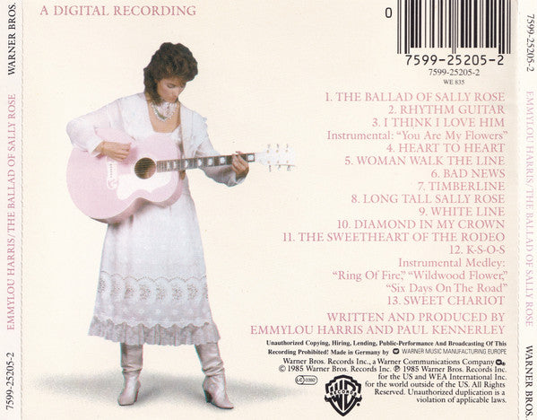 Emmylou Harris - The Ballad of Sally Rose (1985 CD) Mint