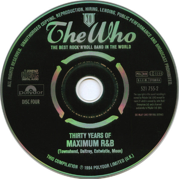 Who - Thirty Years of Maximum R&B (1994 4 x CD Box Set) NM