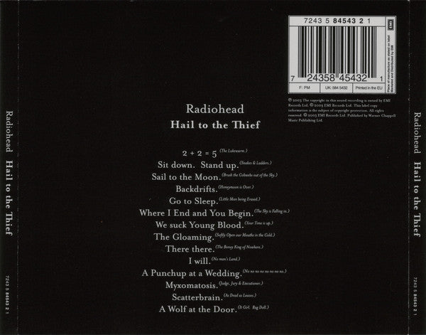 Radiohead - Hale to the Thieve (2003 CD) VG+