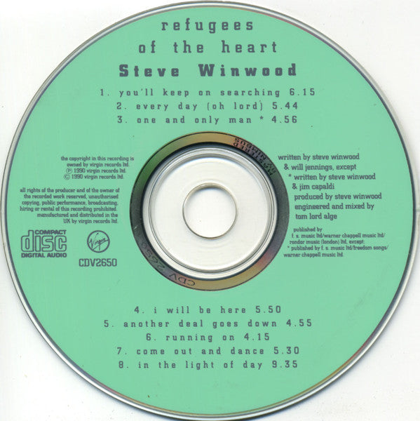 Steve Winwood - Refugees of the Heart (1990 CD) NM