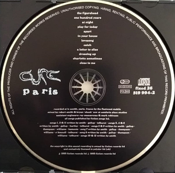 Cure - Paris (1993 UK PDO CD) NM