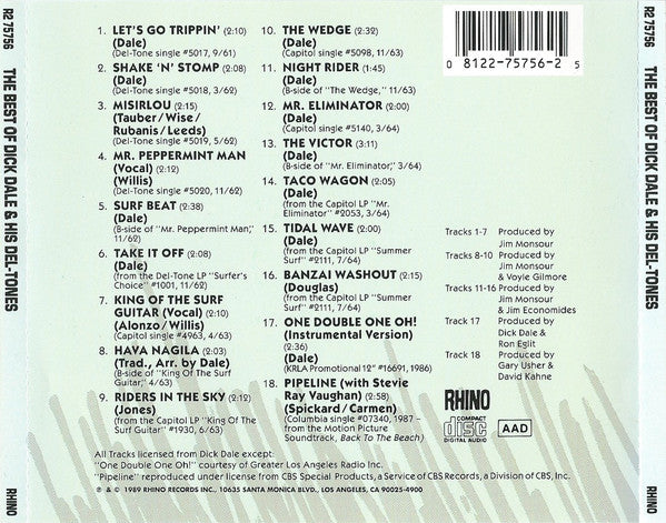Dick Dale & Del-Tones - King of Surf Guitar (1989 CD) NM
