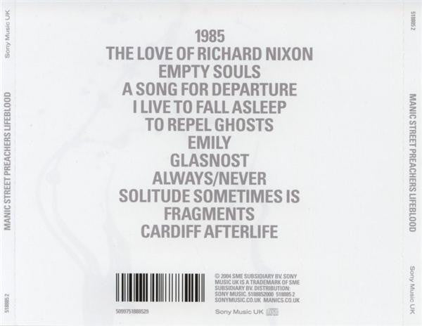 Manic Street Preachers - Lifeblood (2004 CD) Mint