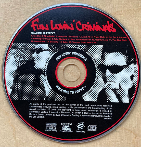 Fun Lovin' Criminals - Welcome to Poppies (2003 CD) NM