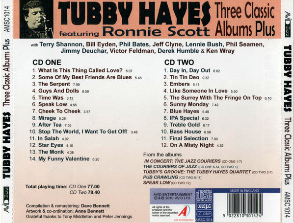 Tubby Hayes - Three Classic Albums + (2010 JAZZ DCD) NM