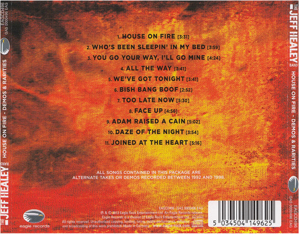 Jeff Healey Band - House on Fire (2013 CD) Mint