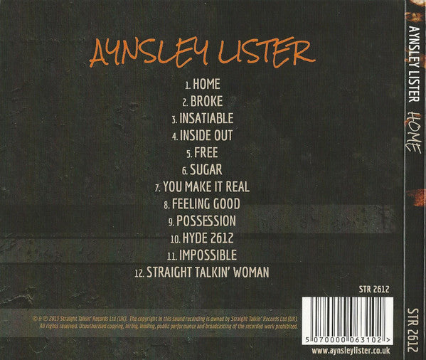 Aynsley Lister - Home (2013 UK CD) NM